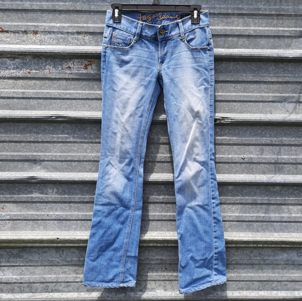 Tag+ Light Wash Denim Low Cut Boot Cut Jeans